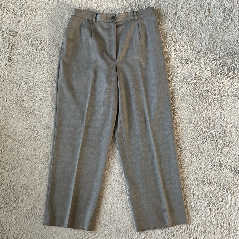 Zanella Dress Pants Jenna Women’s 16 Gray Made In Italy Trousers Office Lined